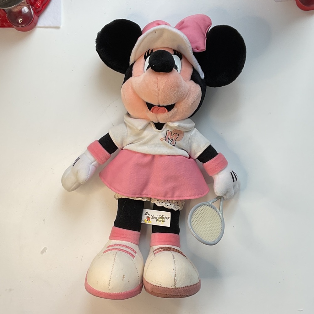 Disney Minnie Mouse Tennis Plush - Pink and White